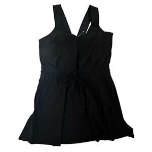 Athleta|Savannah Strap Tank Dress with Tie Waist |Black|NWOT|SZ L‎